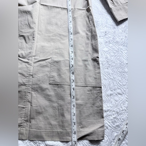 Theory Beige Utility Shirt Dress Size 0 Minimalist Pockets - Picture 7 of 8